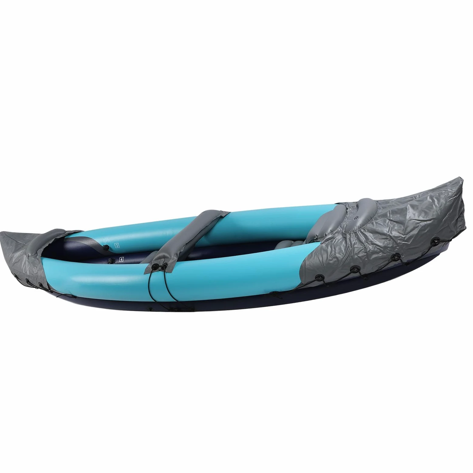 Kayak Plegable para 2 Personas, Canoa Inflable portátil con protección Solar, PVC Grueso, para Pesca, Rafting, canotaje