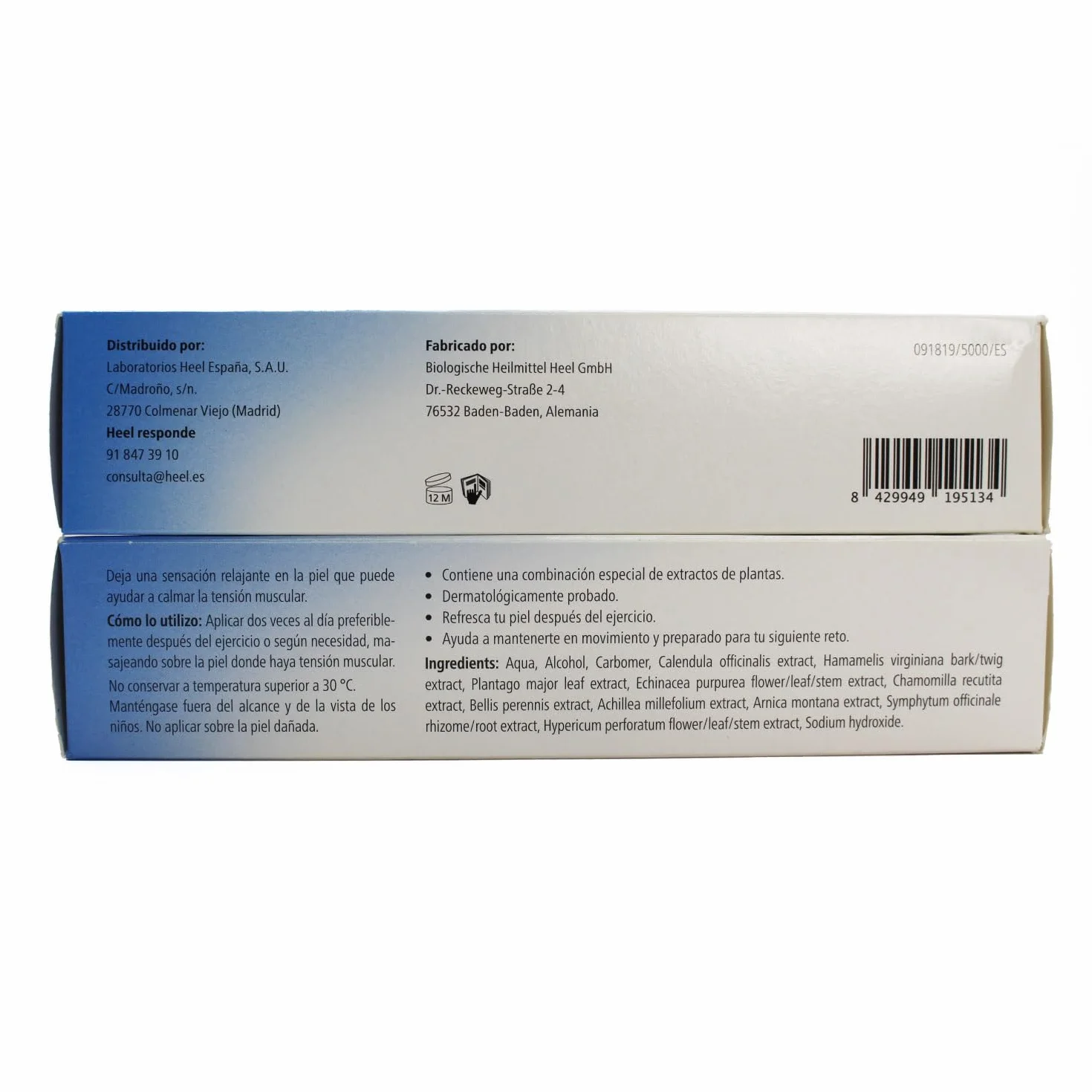 Traumeel Sport Gel Refrescante para Tensión Muscular 10 Extractos de Plantas 100g