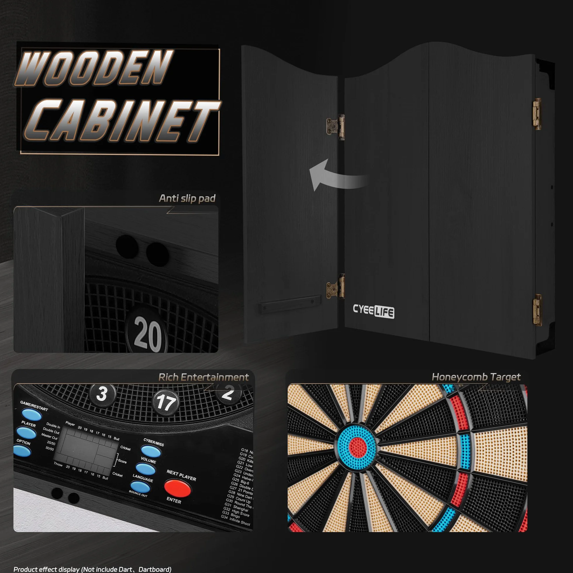 CyeeLife Diana eléctrica con Dardos de Punta con 65 variaciones para 1-8 Jugadores