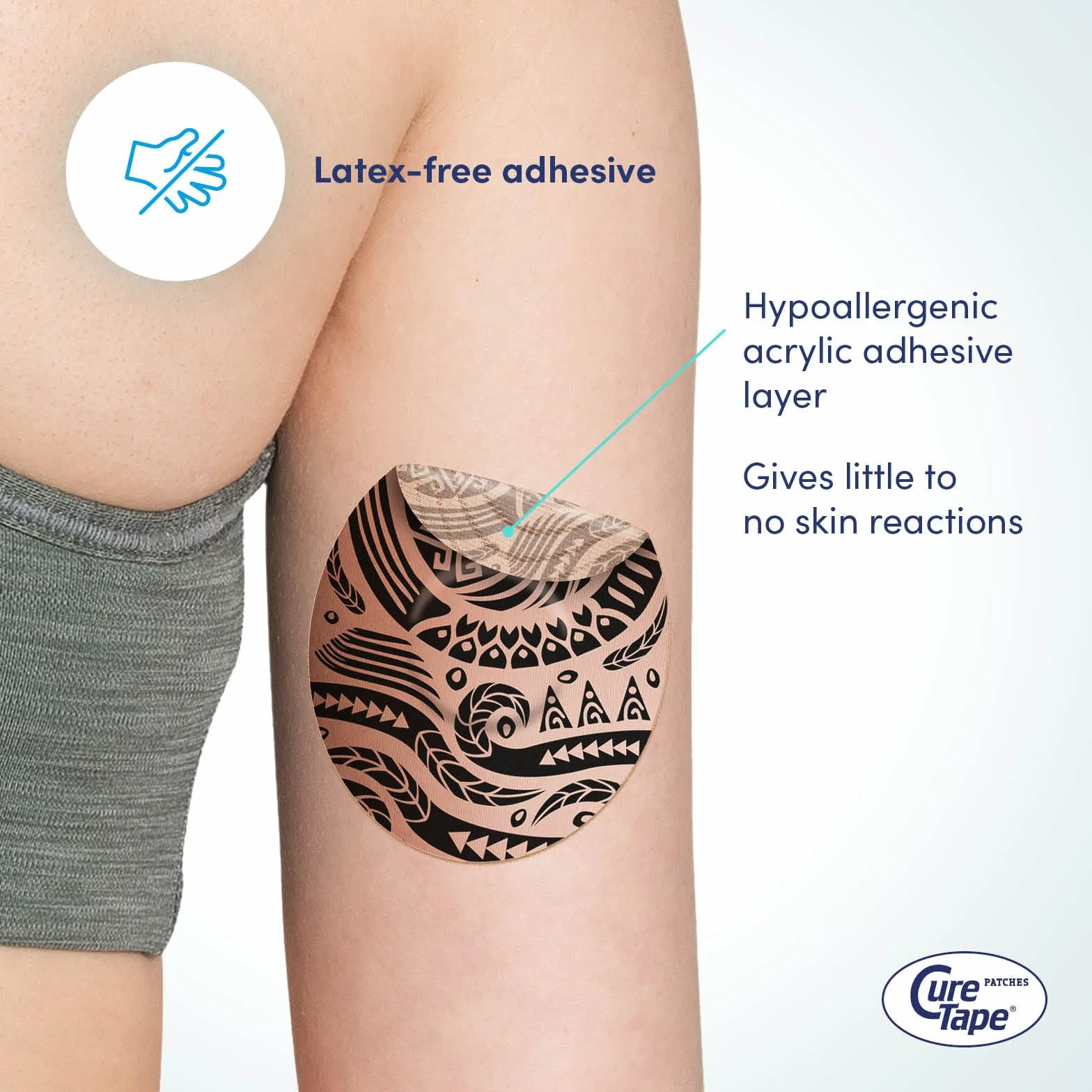 CureTape Sensor Patches Parches fijación sensores Freestyle Libre Dexcom Medtronic Guardian TÜV Tattoo