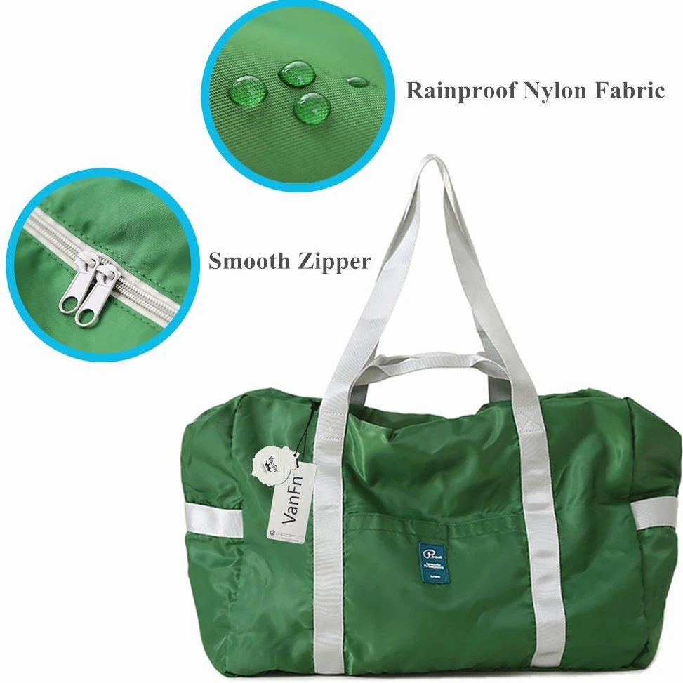 VanFn P.Travel - Bolsa de Viaje Plegable, Deportiva, Bolsa de Gimnasio, Bolsa de Hombro Ligera Deportiva, Bolsa de Lona de Nailon Resistente a la Lluvia para Mujeres y Hombres, Bolsa de Fin de Semana