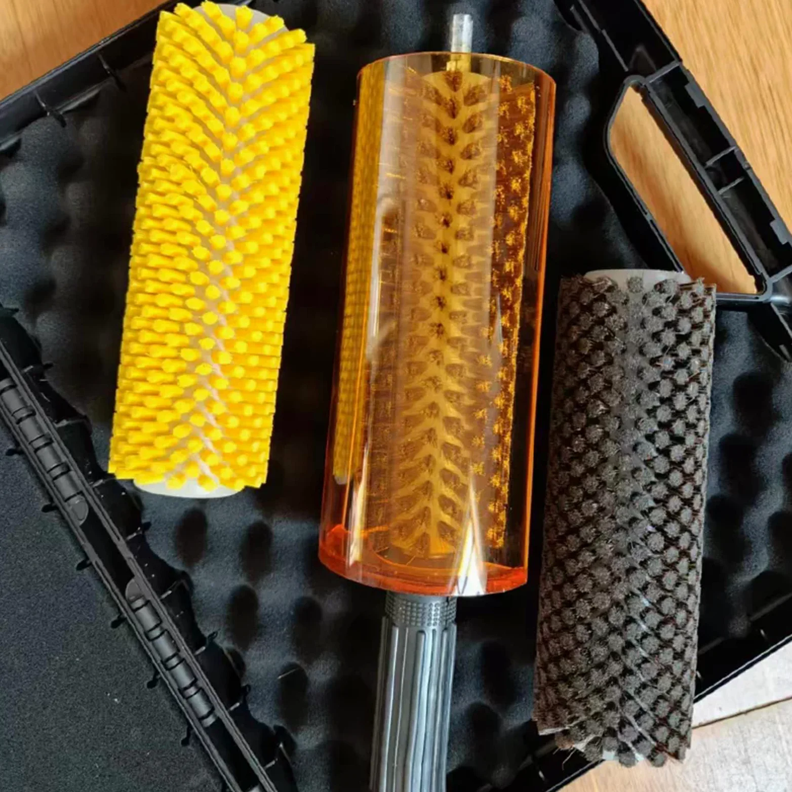 Kit de cepillos de cera de esquí, juego de herramientas profesionales de depilación para snowboard, 3 cepillos (latón, crin de caballo, nailon) con plancha de cera y escudo de eje para una limpieza y