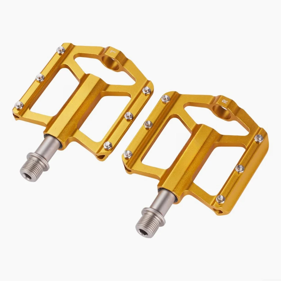 Pedales de bicicleta, aleación de aluminio de 3 rodamientos, diseño plegable antideslizante para bicicletas plegables de carretera de montaña