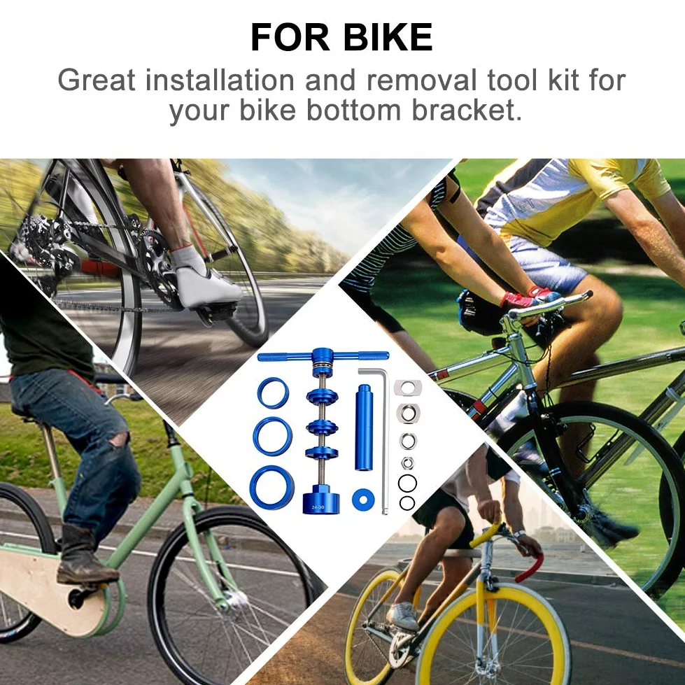 DENPETEC Kit de herramientas de instalación y extracción de soporte inferior de bicicleta profesional, removedor de soporte inferior para bicicleta BB86/BB30/BB92/PF30