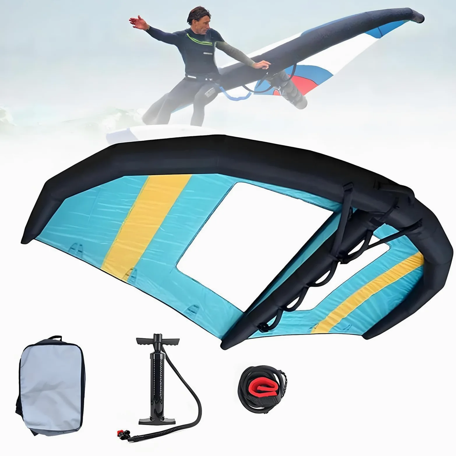 Tabla inflable de aluminio con vela de windsurf para adultos, tela Oxford duradera y PVC, ideal para deportes acuáticos y esquí de nieve surf