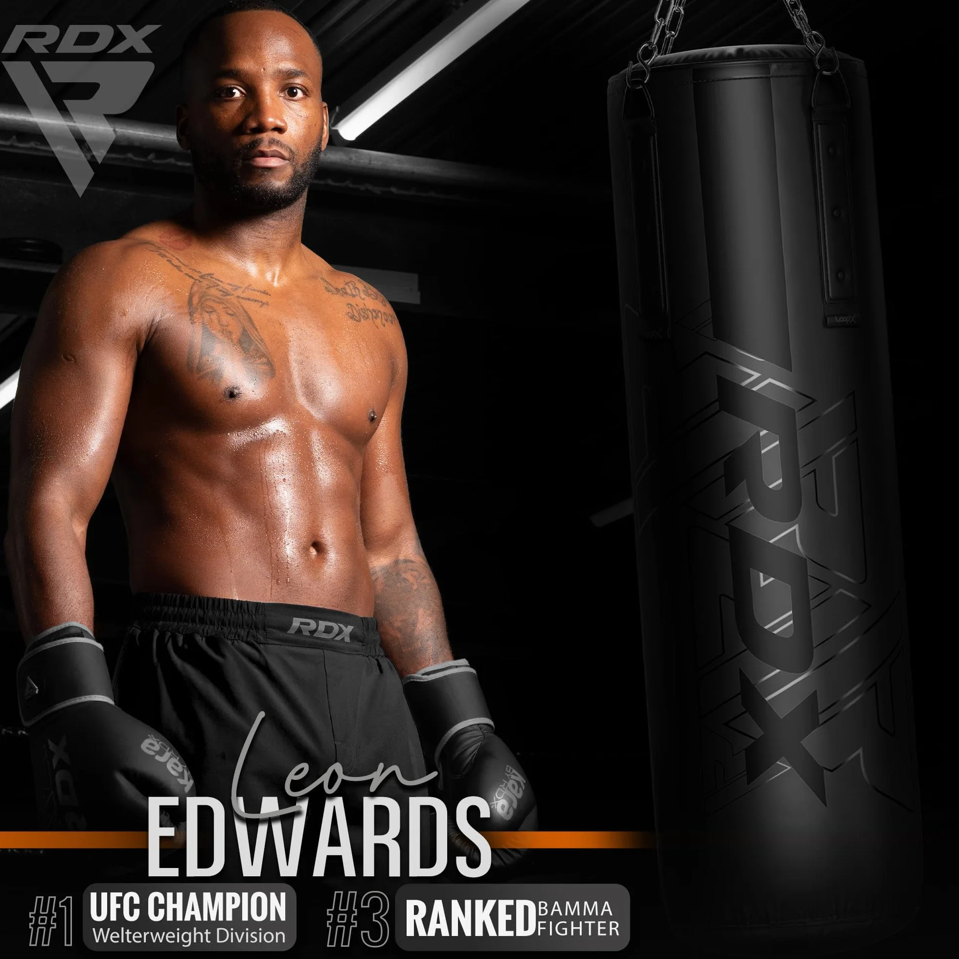 RDX Saco de Boxeo Adulto Relleno 5ft, 3PC Cuero Maya Hide Anti Swing Punching Bag Set con Guantes, Bolsa Punch Pesada para Artes Marciales Muay Thai Kick Boxing, Hogar Gimnasio Fitness