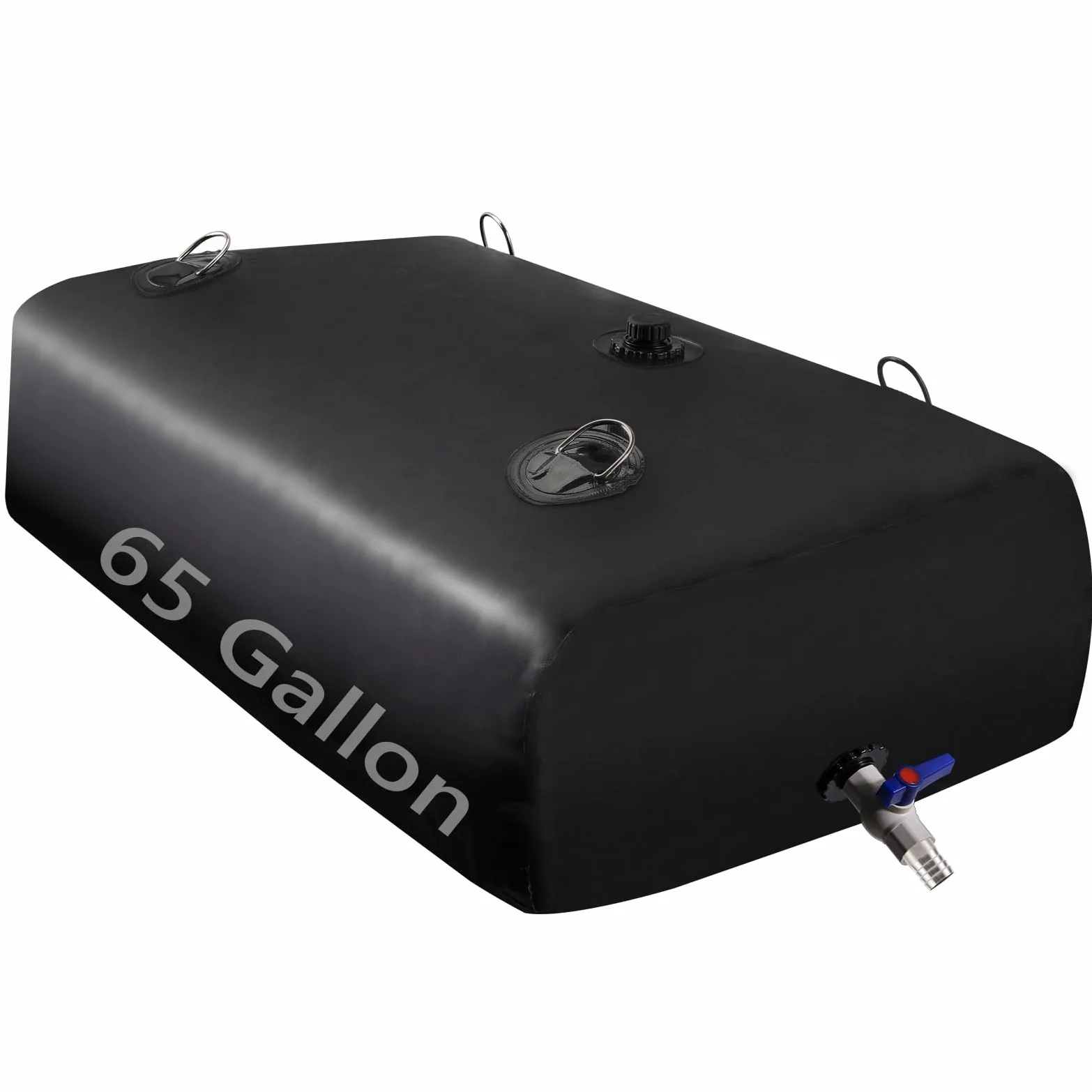 Tanque de agua, bolsa de almacenamiento de agua, almacenamiento de agua grande portátil de 65 galones, contenedores de almacenamiento de agua con kit de desbordamiento de espiga de PVC de 3/4 pulgadas