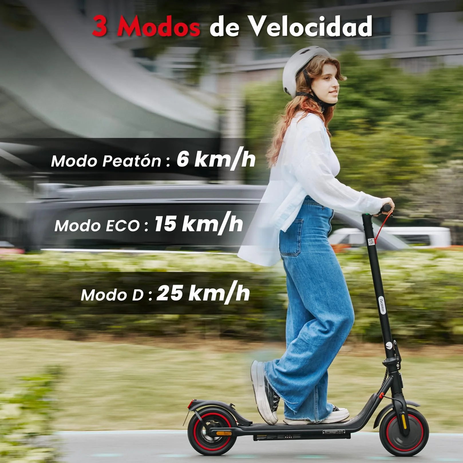 iScooter 8.5" Patinete Eléctrico Adultos Homologado DGT, 500W Motor, Autonomía De 20-25 KM, Máxima 25KM/H, Timbre, App, Frenado Doble, Plegable, Carga 120 KG, 13 KG