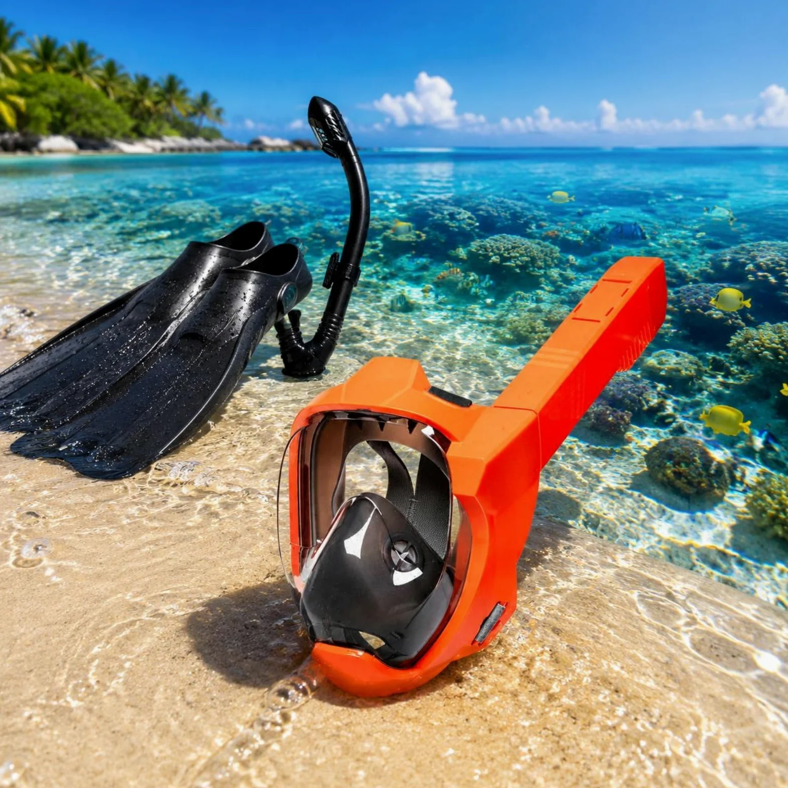 Visor de Snorkel de Cara Completa Máscara Buceo con Material y Silicona Alimentaria Adecuada para Adultos en Turismo de Playa Snorkel de Día Acuático