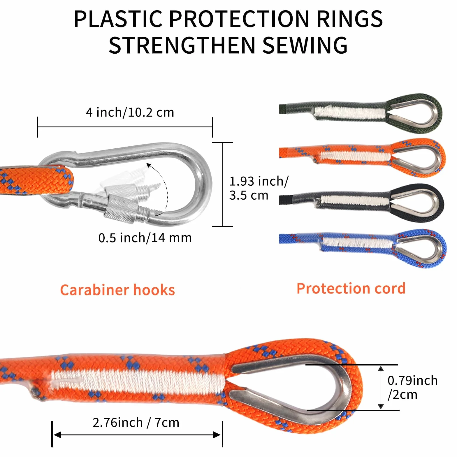 NewDoar Cuerda de escalada estática 18KN de 10 mm, equipo de cable de accesorio de 33 pies (10 m) 66 pies (20 m) 98 pies (30 m) 165 pies (50 m) cuerda de escape equipo de escalada en hielo, cuerda de