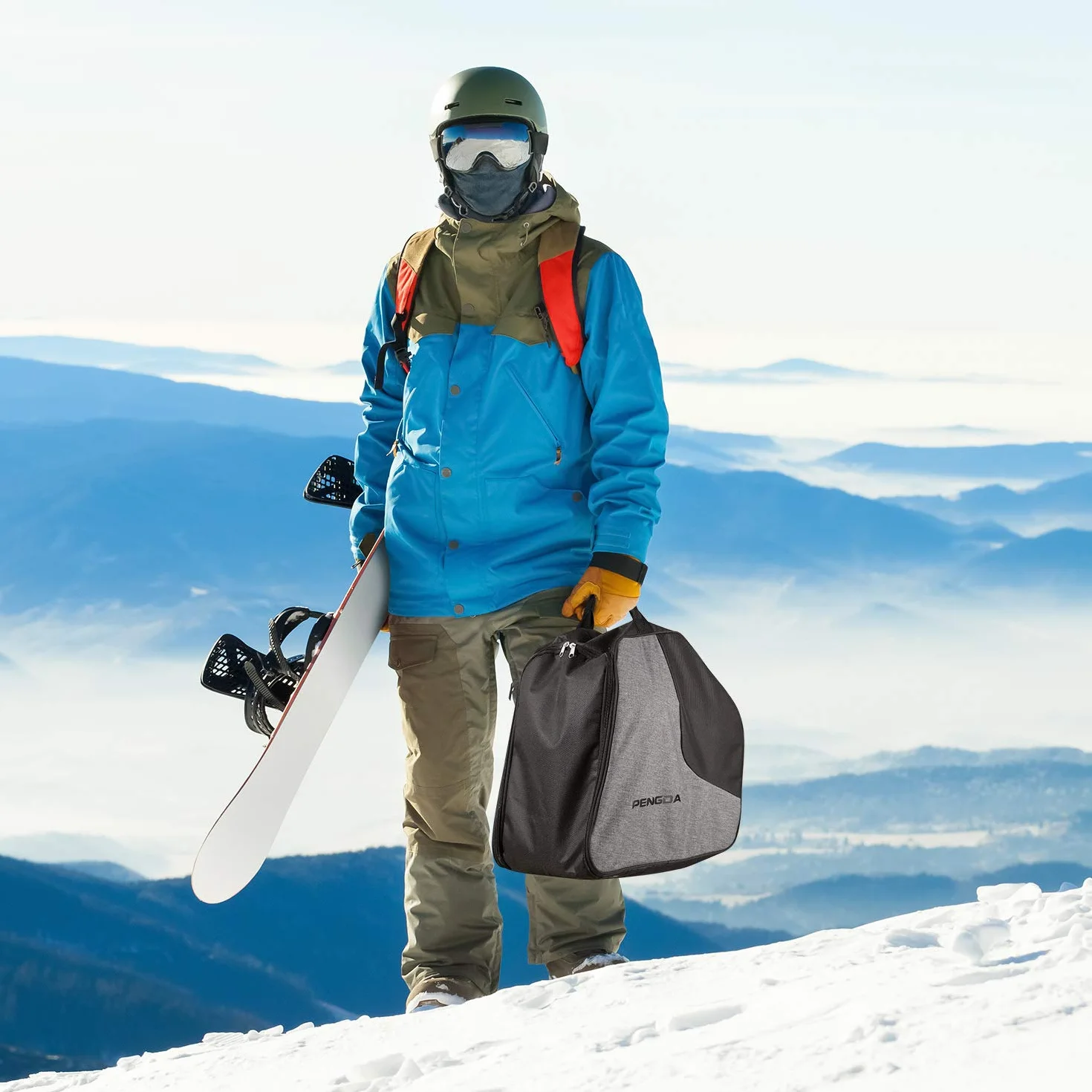PENGDA Bolsa extragrande para botas de esquí con compartimento para casco