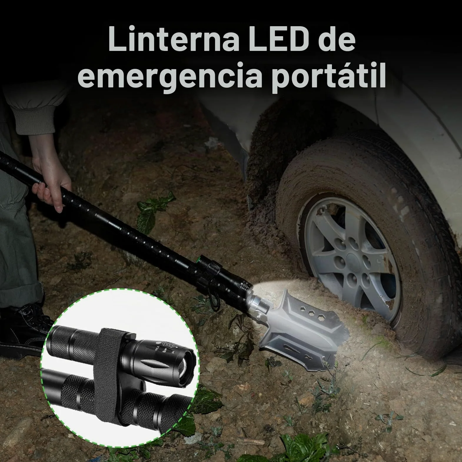 Juego de pala de supervivencia al aire libre con equipo de camping de acero de alto carbono para hombres al aire libre, senderismo, mochileros, emergencia | Equipo de camping para hombre, al aire libre, camping, senderismo, mochilero, emergencia