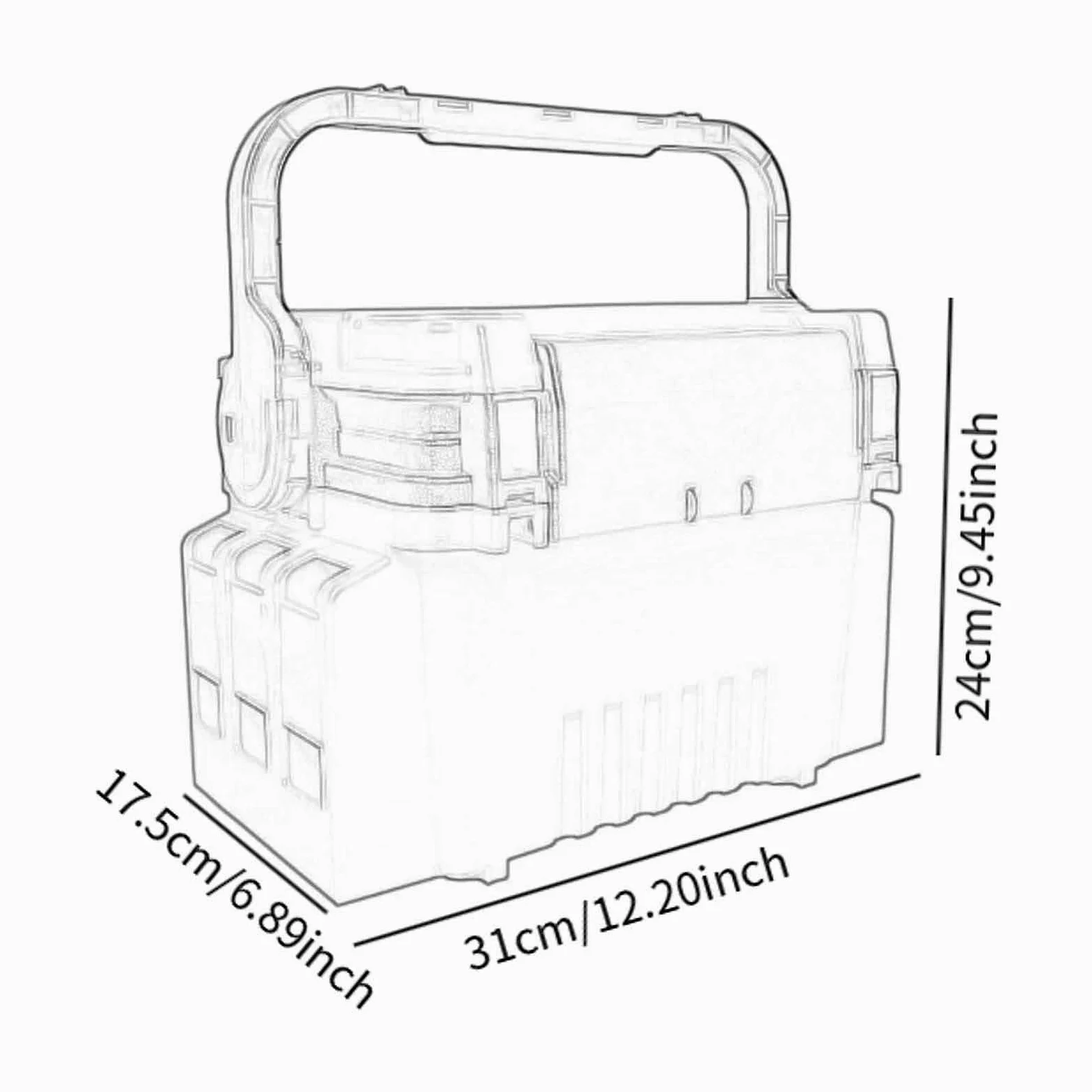 B Baosity Caja de Aparejos de Pesca, Accesorios para Herramientas de Pesca, Organizador Portátil para Exteriores, Estuche Rígido, Portador de Aparejos de Doble