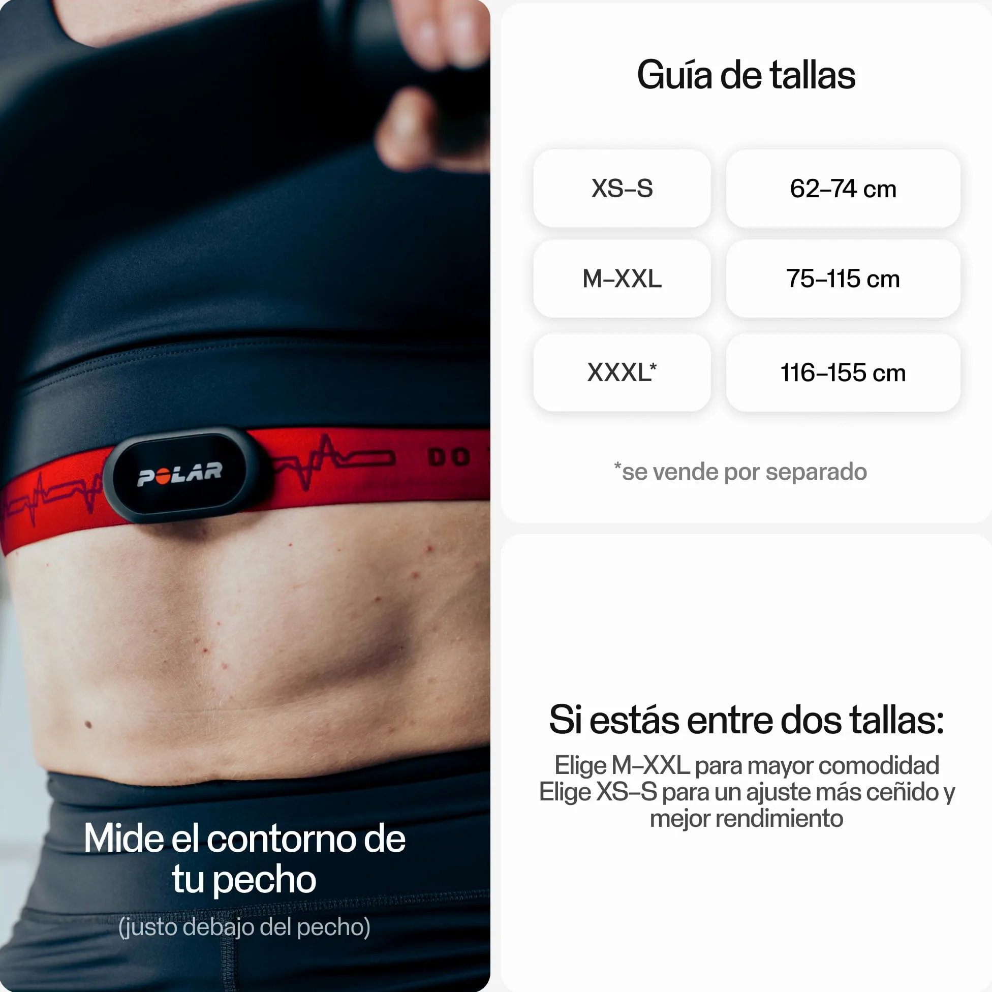 Sensor de FC Polar H10 – Negro – Ant+ y Bluetooth, precisión ECG/EKG, VFC, Resistente al Agua, Elástico Lavable a máquina, Ajuste cómodo, Batería reemplazable, para Deporte y Gimnasio M-XXL 75-115cm