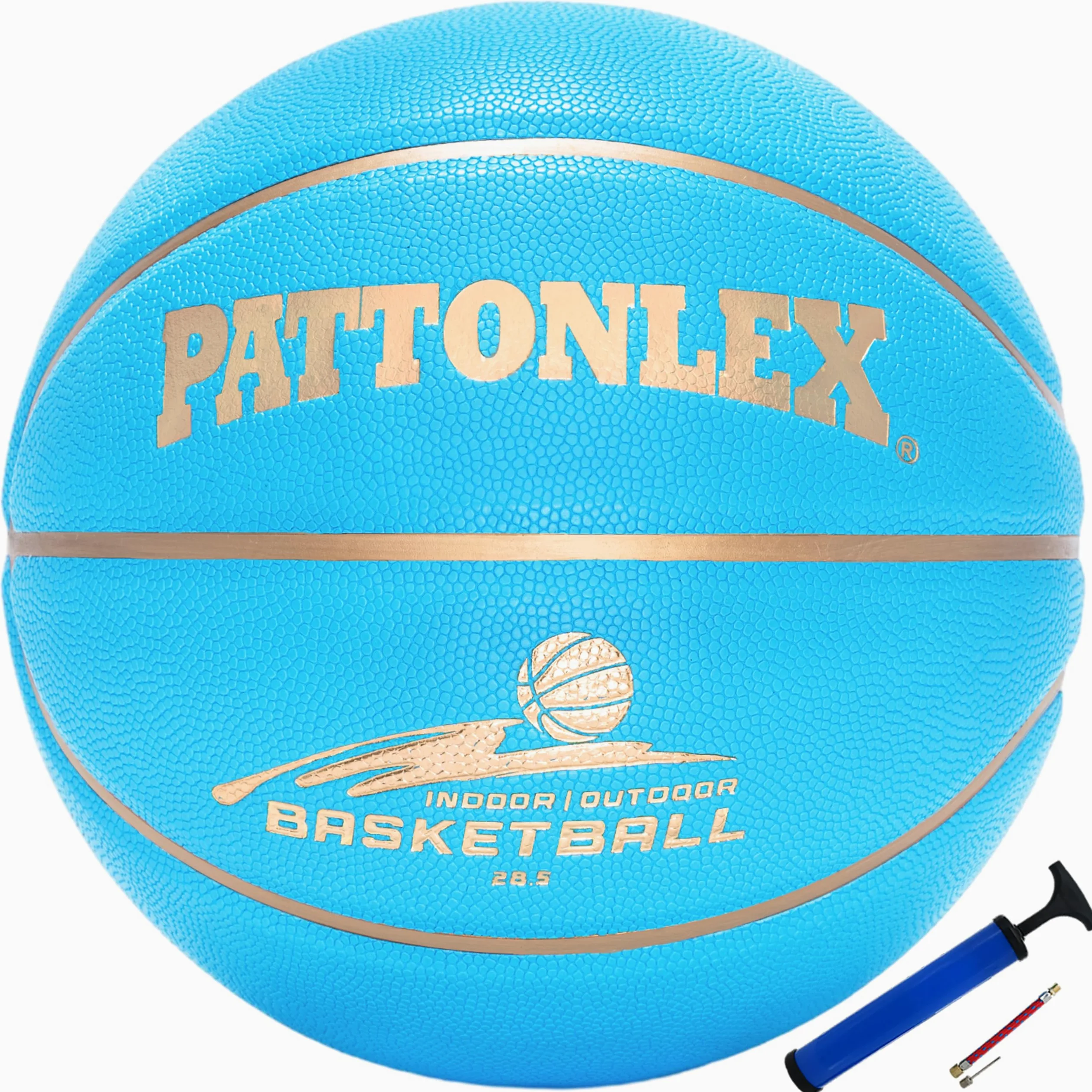 Balones de baloncesto de cuero de 28.5 pulgadas, tamaño oficial 6, para interiores y exteriores, para jóvenes y mujeres (azul/desinflado)