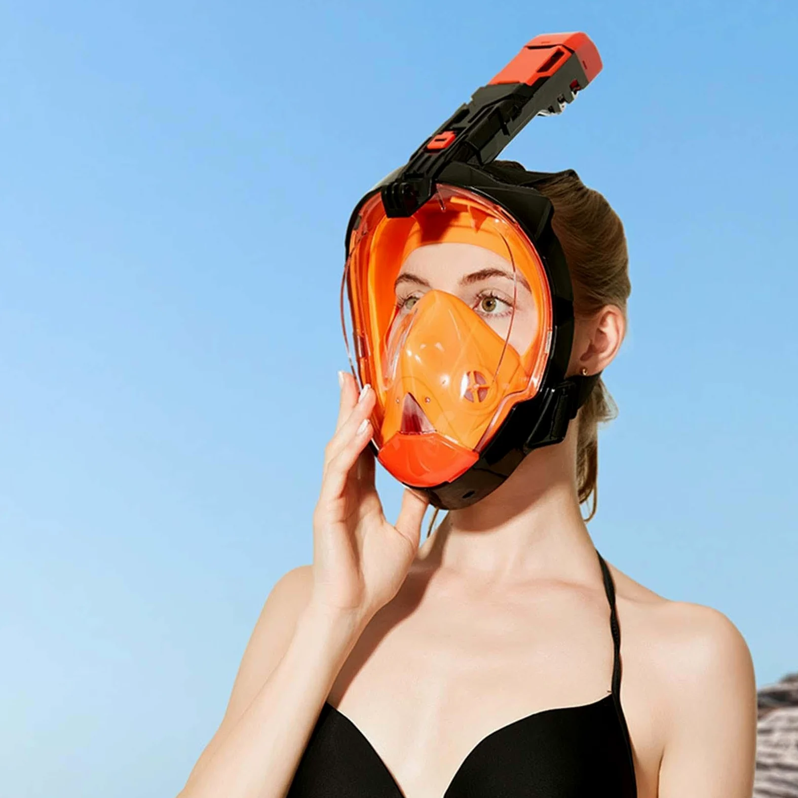 Full Face Snorkel Cover - Dry Top Airflow Technology, Wide Vision Lens, Ergonomic Silicone Seal, Easy Breathing Safety Design | Snorkeling Adventure, Beach Diving, Exploration, Outdoor
