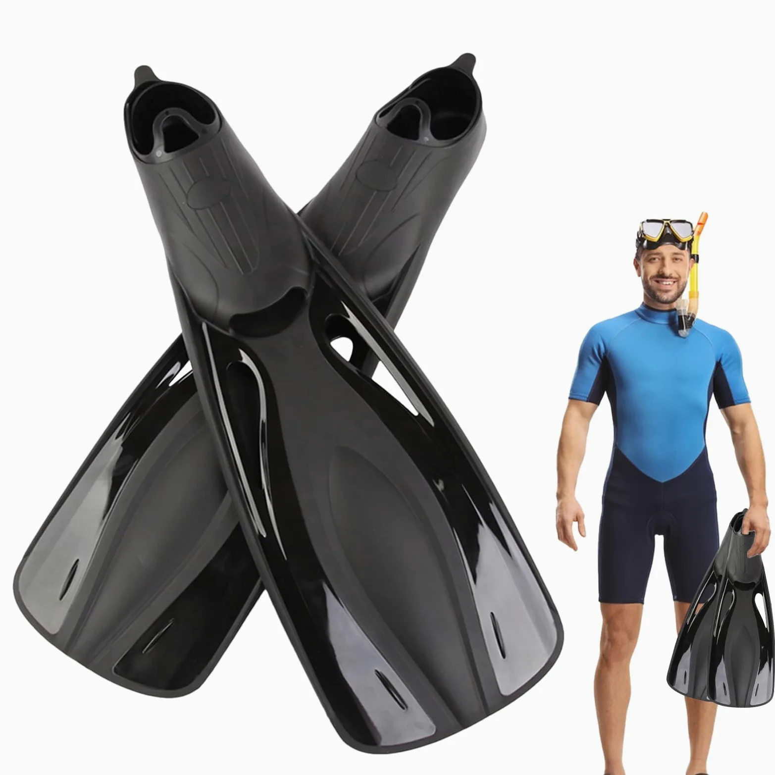 Aletas de snorkel para adultos, 1 par de aletas de buceo, equipo deportivo al aire libre, actividades acuáticas para piscina, mar