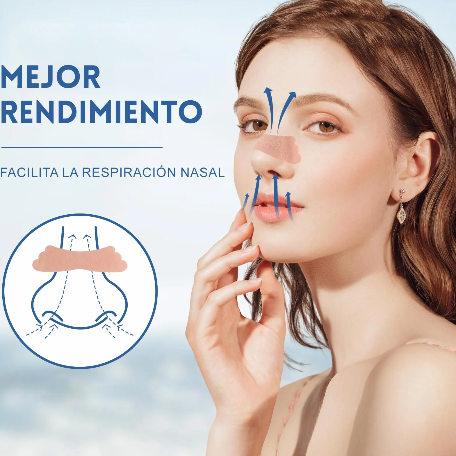 Tiras Nasales Antironquidos 100 Piezas para Roncar y Respirar, Anti Ronquidos Marrón Claro