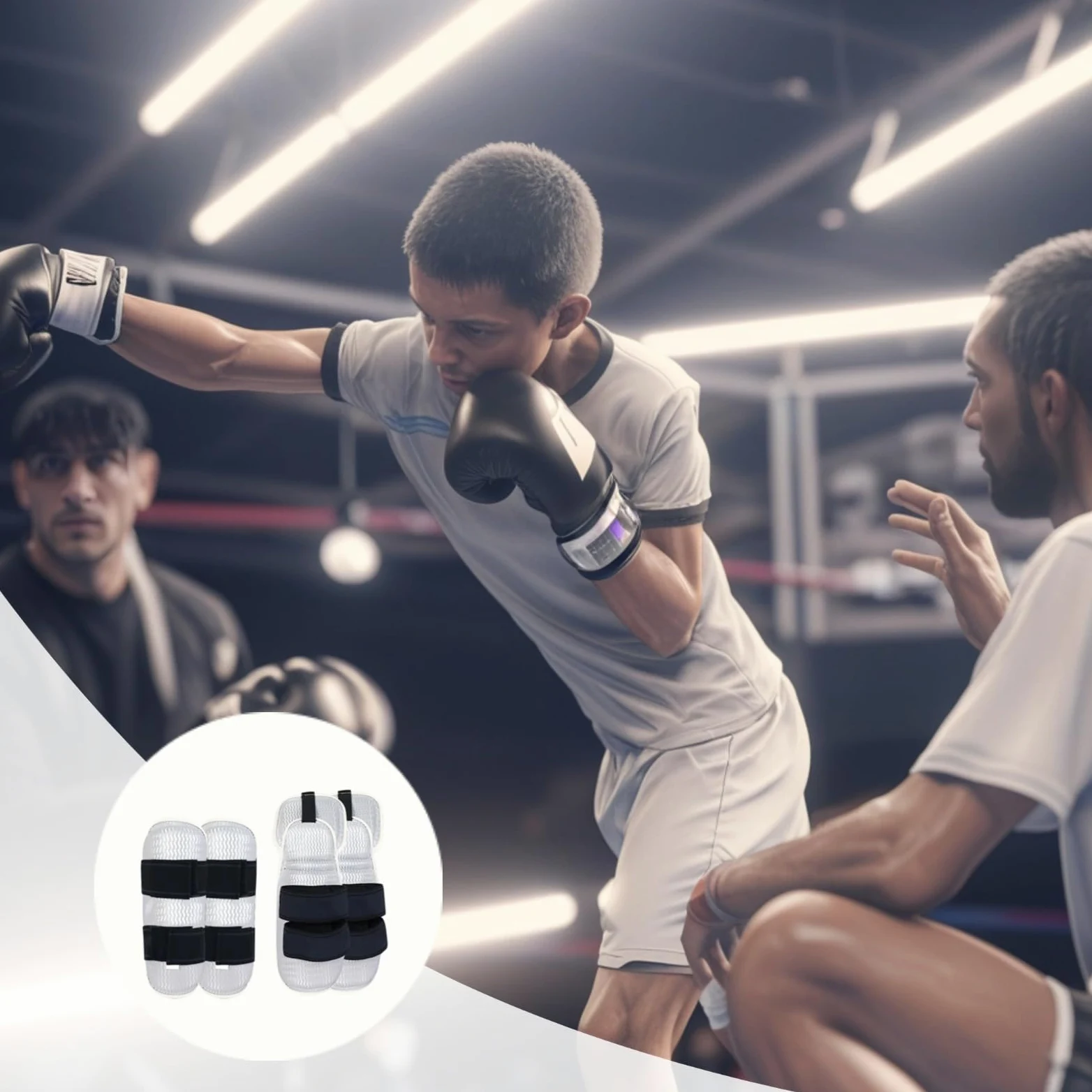Protectores de brazo y espinilla para taekwondo juvenil, juego de 4 piezas, protectores de espuma EVA ajustables para karate, kickboxing, entrenamiento de boxeo