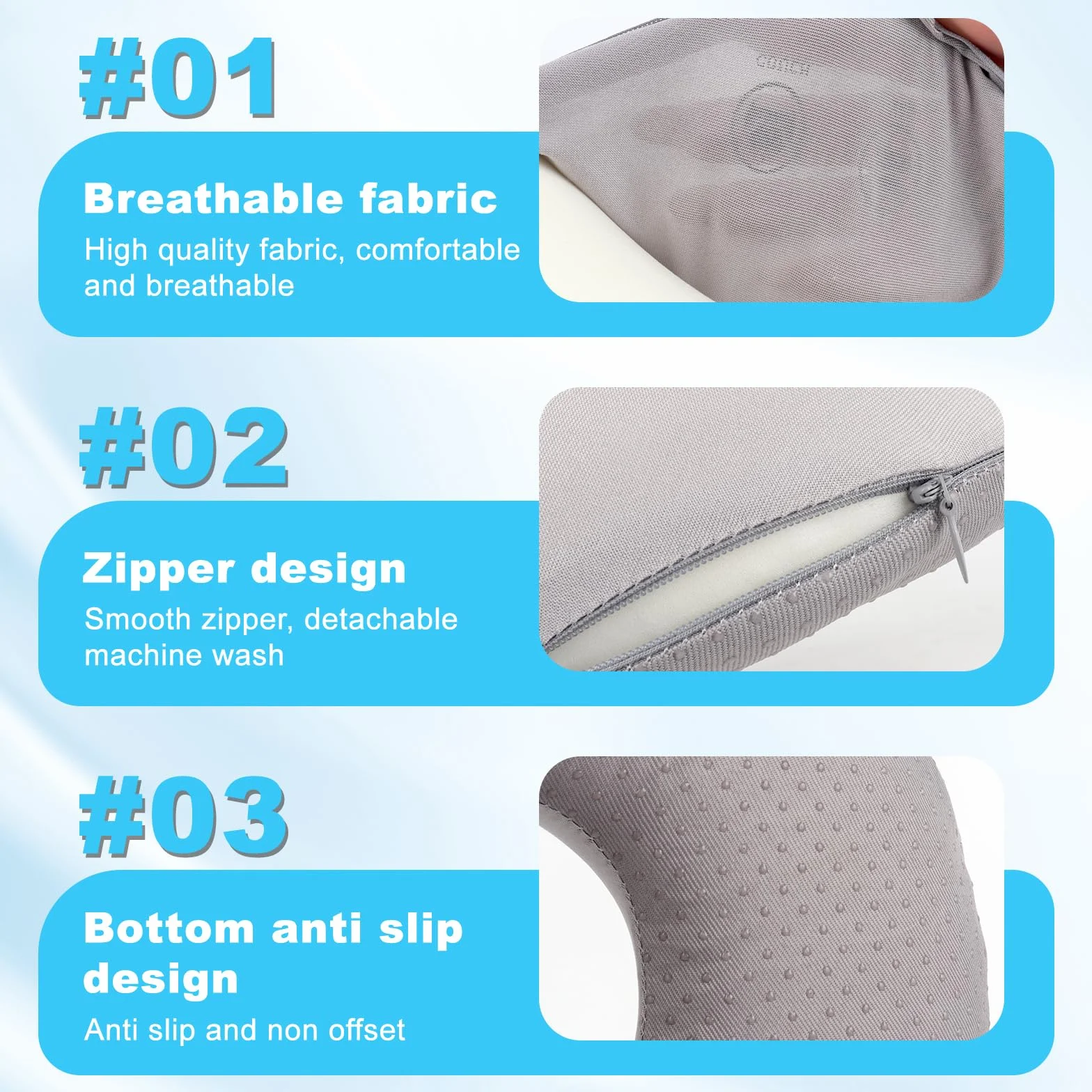 Foreverup Almohada de Masaje Boca Abajo, Reposacabezas Cama, Cojín Facial U-Forma