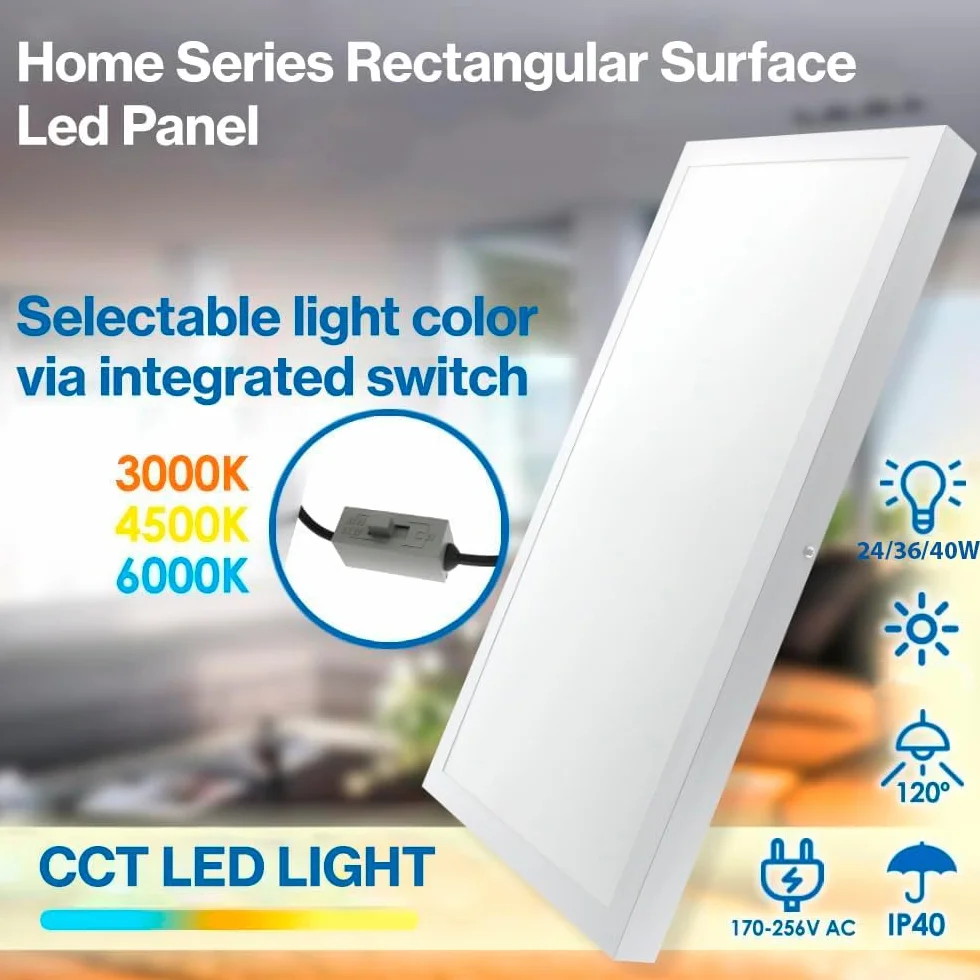 Panel LED 60x60cm 40W 4000 Lúmenes CCT Blanco Cálido Neutro Frío