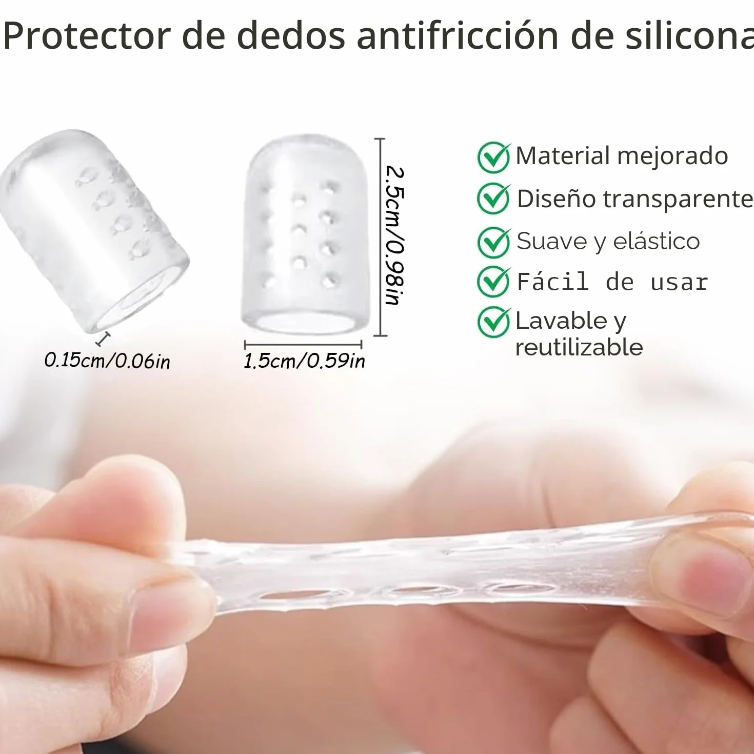 Protección de Dedo Del Pie Transparente, Silicona Transpirable para Caminar y Correr