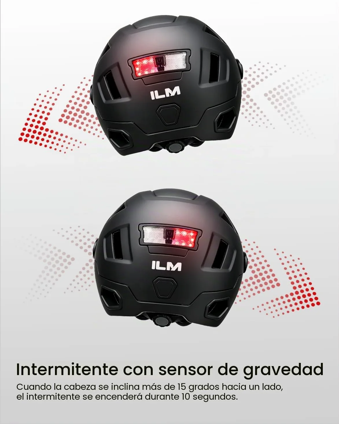 ILM Casco Patinete Electrico Adulto Casco Bicicleta Homologado NTA-8776 CPSC CE con Luz LED Intermitentes & Freno con Visera para Hombre Mujer Modelo E3-12LS,Negro Mate,L/XL