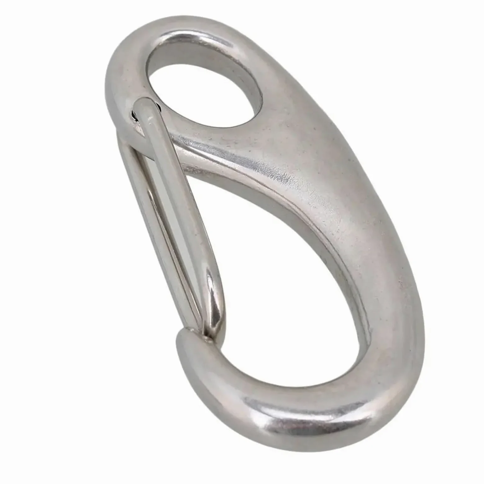 10 Uds. Ganchos de Resorte con Forma de Huevo Marino 316 Acero Inoxidable Multifuncional Senderismo Camping cinturón mosquetón Gancho de liberación rápida Hebilla de Seguridad(100mm(10pcs))