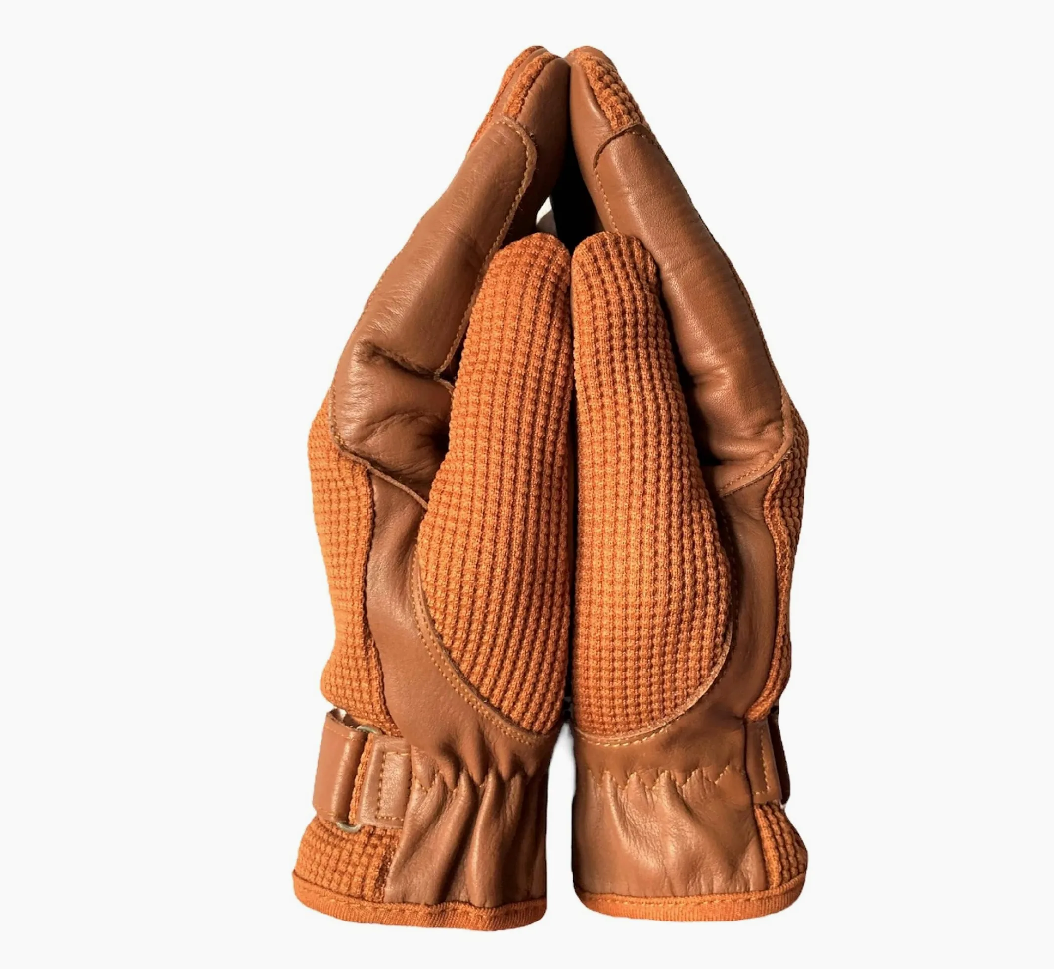 Guantes de equitación para mujer de cuero ecuestre y algodón de calidad premium en color marrón oscuro (mediano)