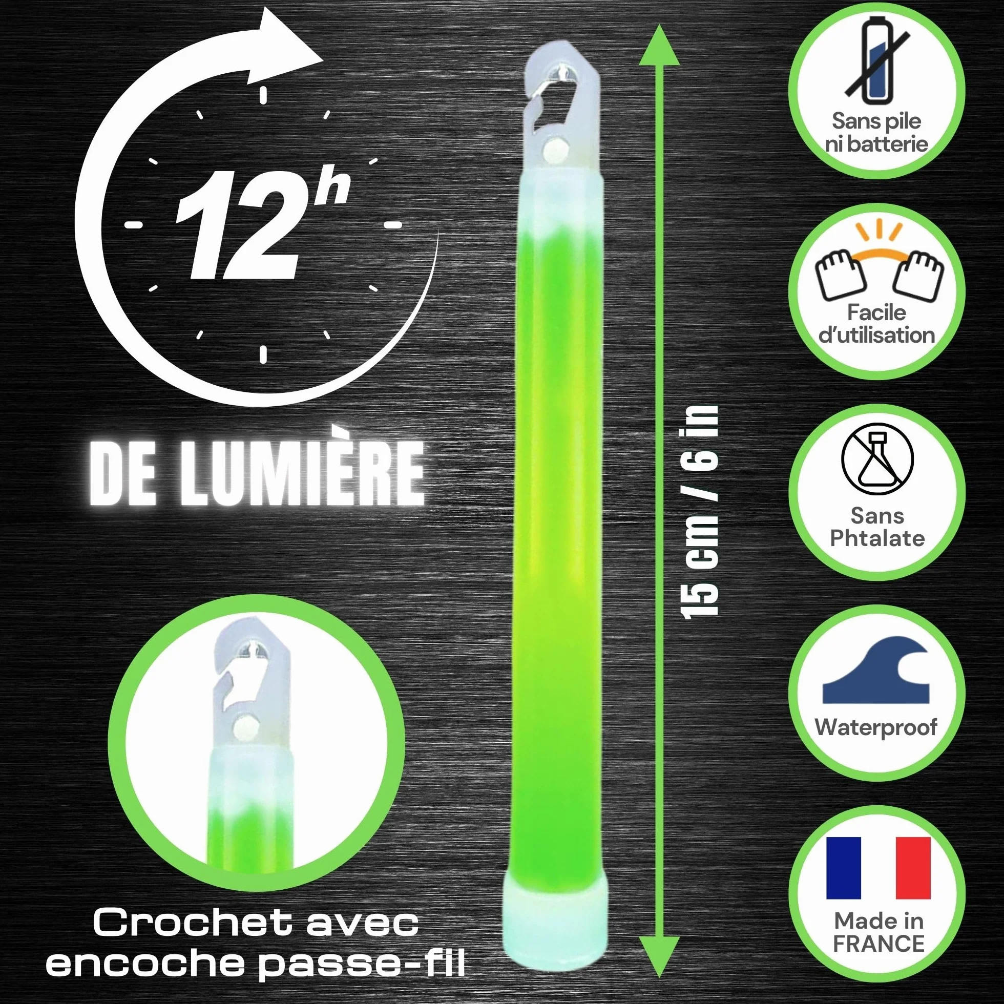 Cyalume ChemLight Lightsticks - Barra luminosa de 15 cm, con duración de 12 horas (caja de 20)