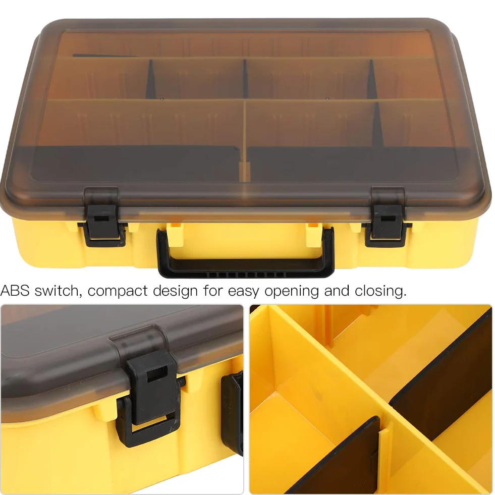 Organizador De Caja De Aparejos De Pesca Impermeable, Cajas De Aparejos Con Divisores, Caja De Aparejos Para Pesca, Maleta De Señuelo De Una Sola Capa, Caja De Almacenamiento De Plástico, Gabinete De
