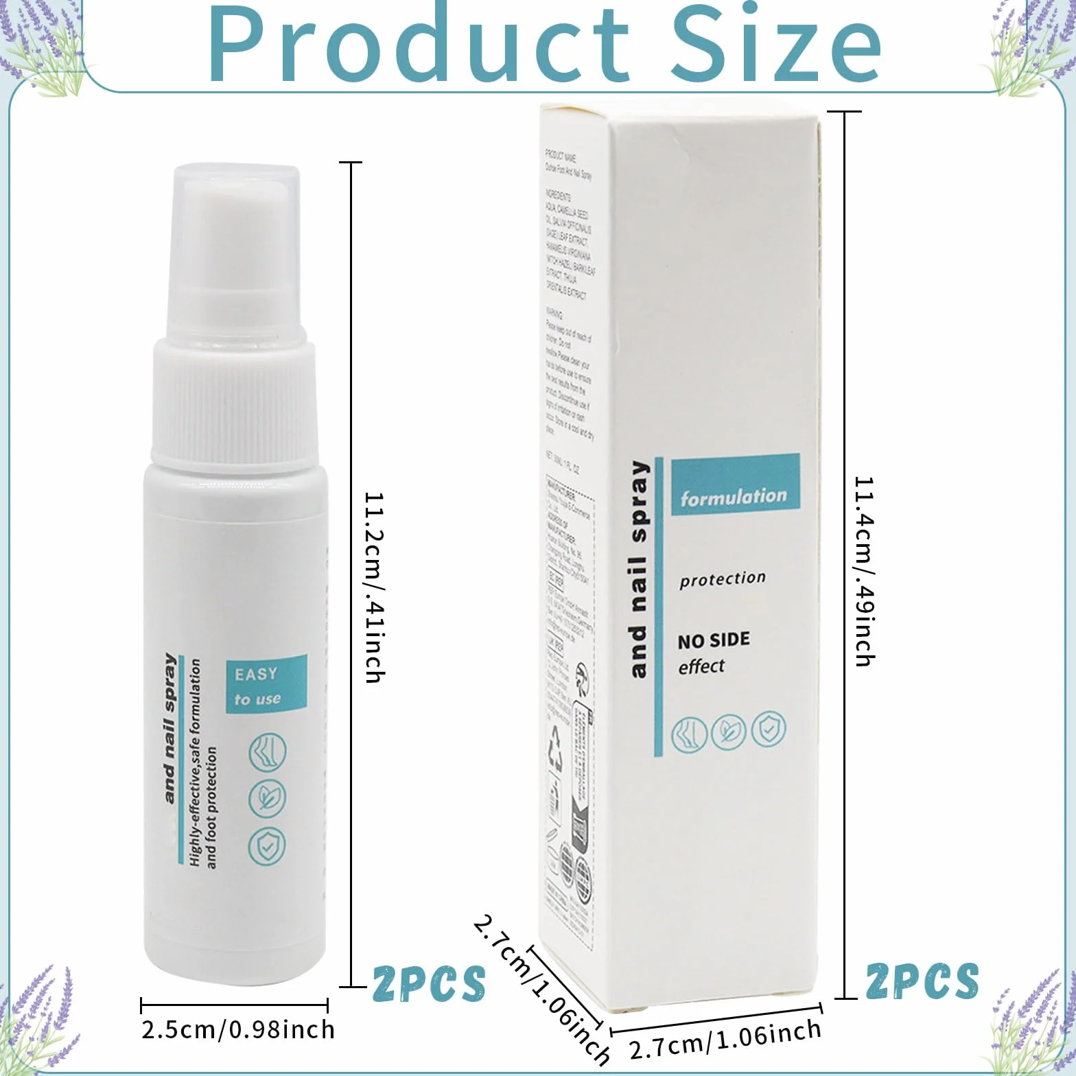 Spray Fungicida Contra Hongos En Los Pies, 2 x 30ml Tratamiento Para Uñas y Pies