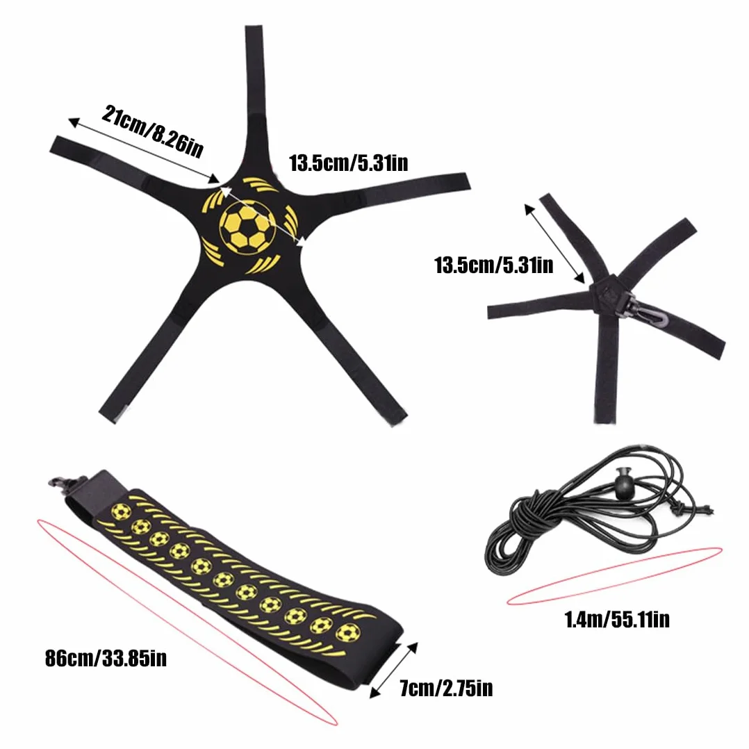 Cinturón de cintura ajustable entrenador de fútbol, cinturón de fútbol elástico ajustable, equipo de banda elástica para balones de fútbol para control del balón