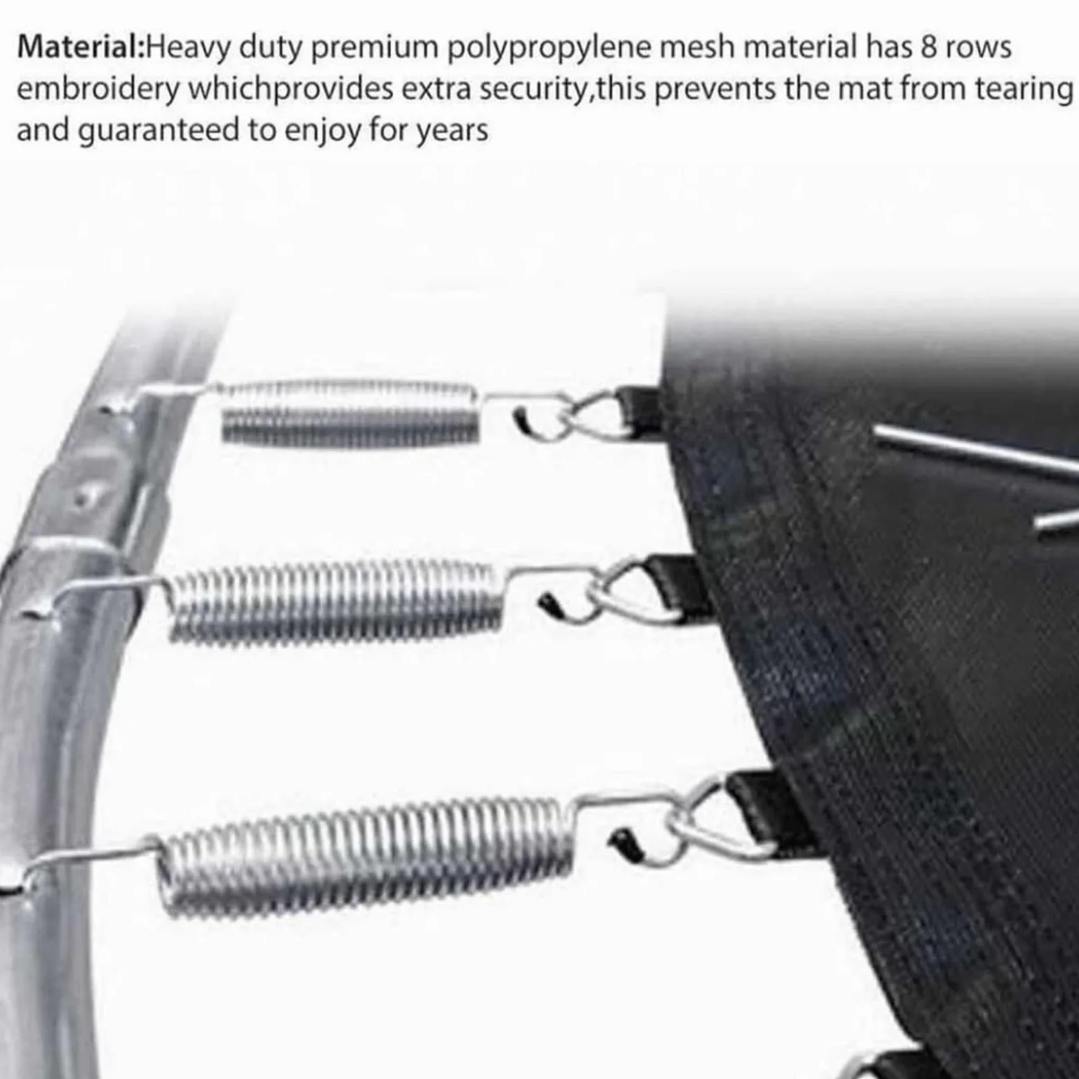 Alfombrilla de repuesto para cama elástica de alta elasticidad con anillos en V, alfombrilla de rebote segura para niños, accesorios duraderos de polipropileno, se adapta a camas elásticas de 183 cm