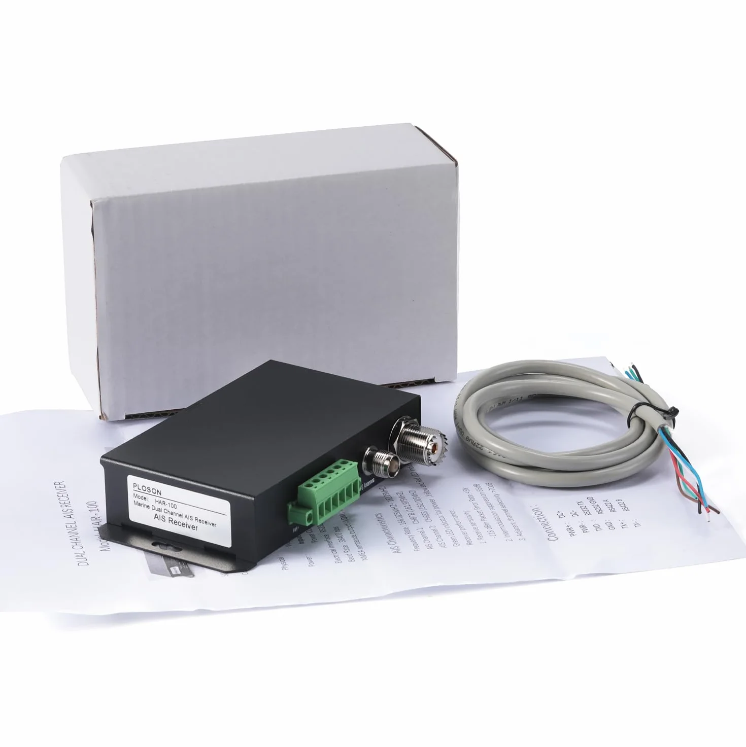 Receptor AIS HAR-100 con interfaz RS232/RS422, receptor AIS de doble canal, receptor GPS sensible y preciso para navegación marina y seguridad