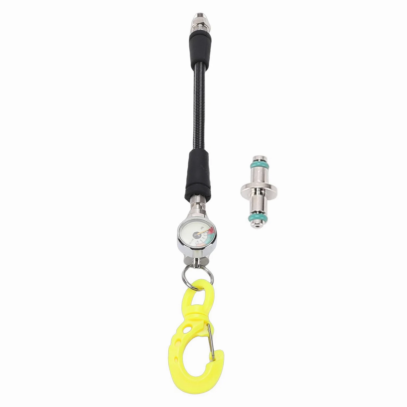 EMUKOEP Medidor de Presión de Buceo Pantalla Precisa Material Duradero de Fibra de Carbono ABS de Acero Inoxidable para Buceadores (15CM)