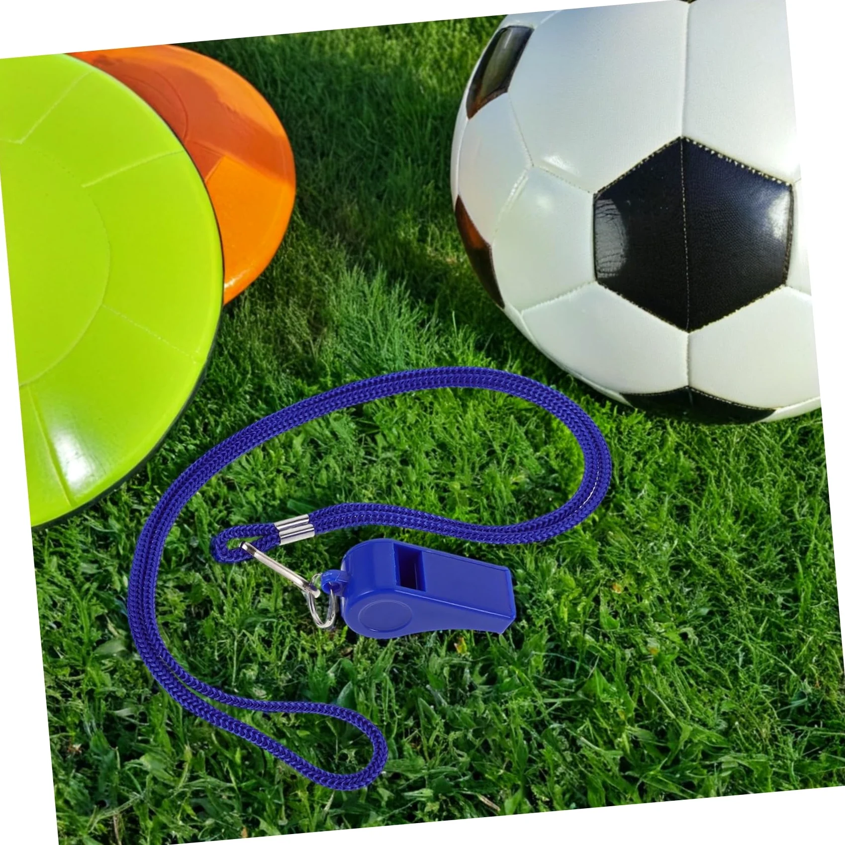 Mikikit 36 Piezas Silbatos Plásticos con Cuerda Sonido Fuerte y Silbato de Emergencia para Senderismo Camping Deportes y Actividades Color Azul