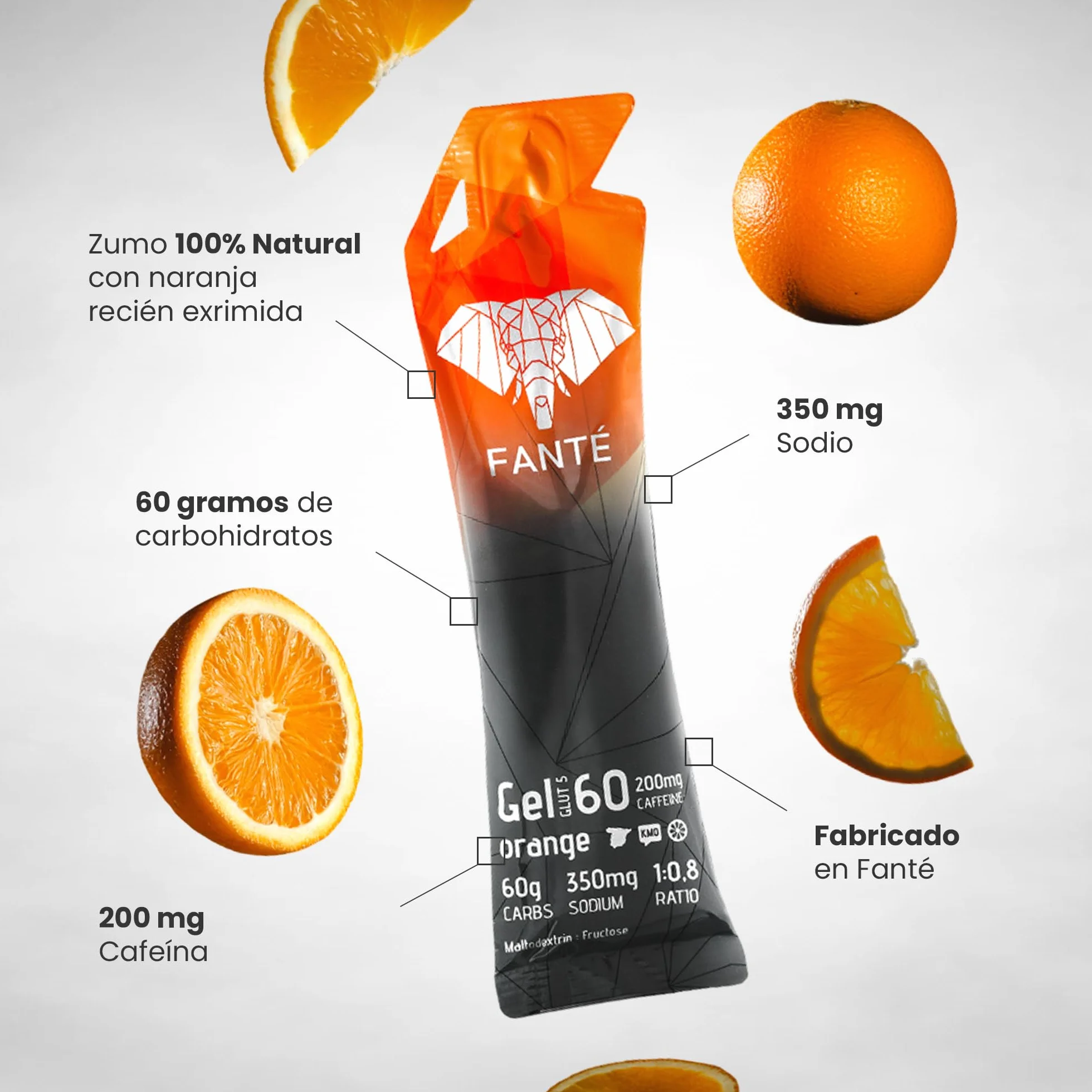 Fanté Medio Maratón Pack Nutrición para Media Maratón 1 monodosis 3 geles energéticos 350mg Sodio