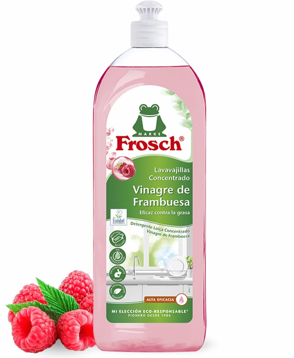 Frosch Lavavajillas a Mano Concentrado Frambuesa 750 ml
