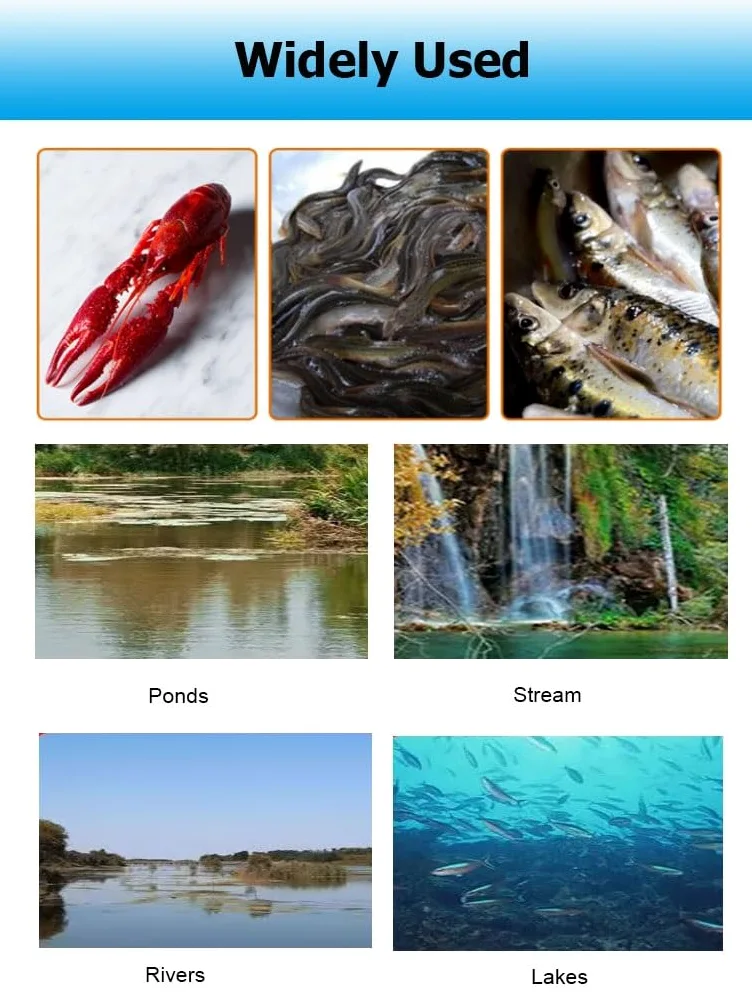 Paquete de 2 trampas de Cebo for camarones y cangrejos de 7,9 a 52,5 pies de Largo, trampas for Peces, Red de Pesca, Captura automáticamente más Peces fácilmente