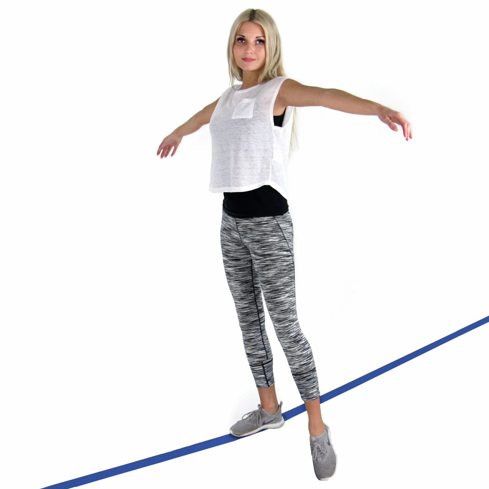 ALPIDEX Slackline 15 m para principiantes y expertos , Carga máxima 2 toneladas , Incl. una bolsa de transporte, Color:azul