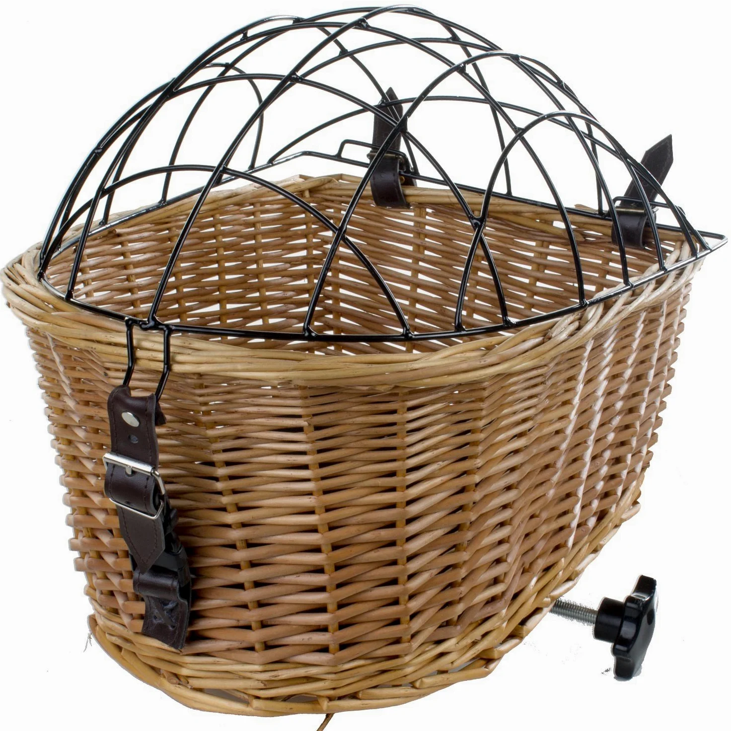 M-Wave Cesta de mimbre para bicicleta para el portaequipajes trasero, para mascotas, perros
