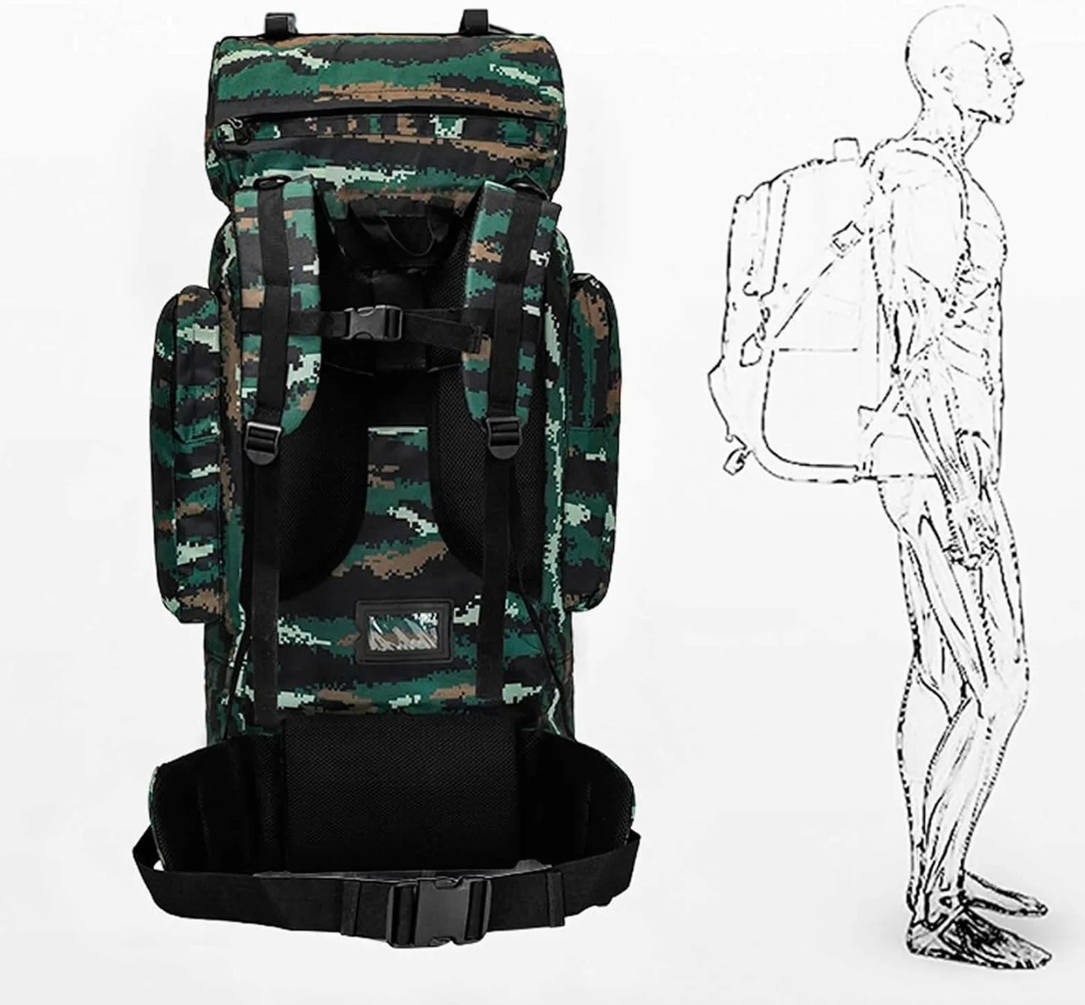 Mochila Viaje Mochila Montaña Mochilas Grandes Impermeables De 110L, Mochila Para Senderismo Al Aire Libre, Camping, Senderismo, A Prueba De Roturas Mochila Trekking(D)