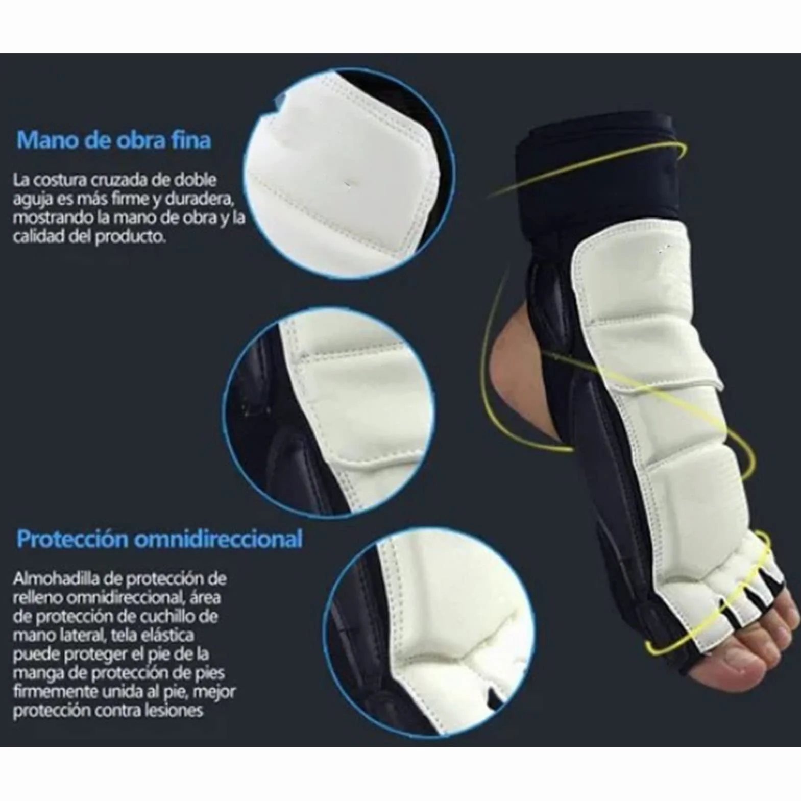 Protector de Pie de Taekwondo, Transpirable, Cómodo, Karate, Boxeo, Sparring, Protector de Pie con Antideslizante para Entrenamiento