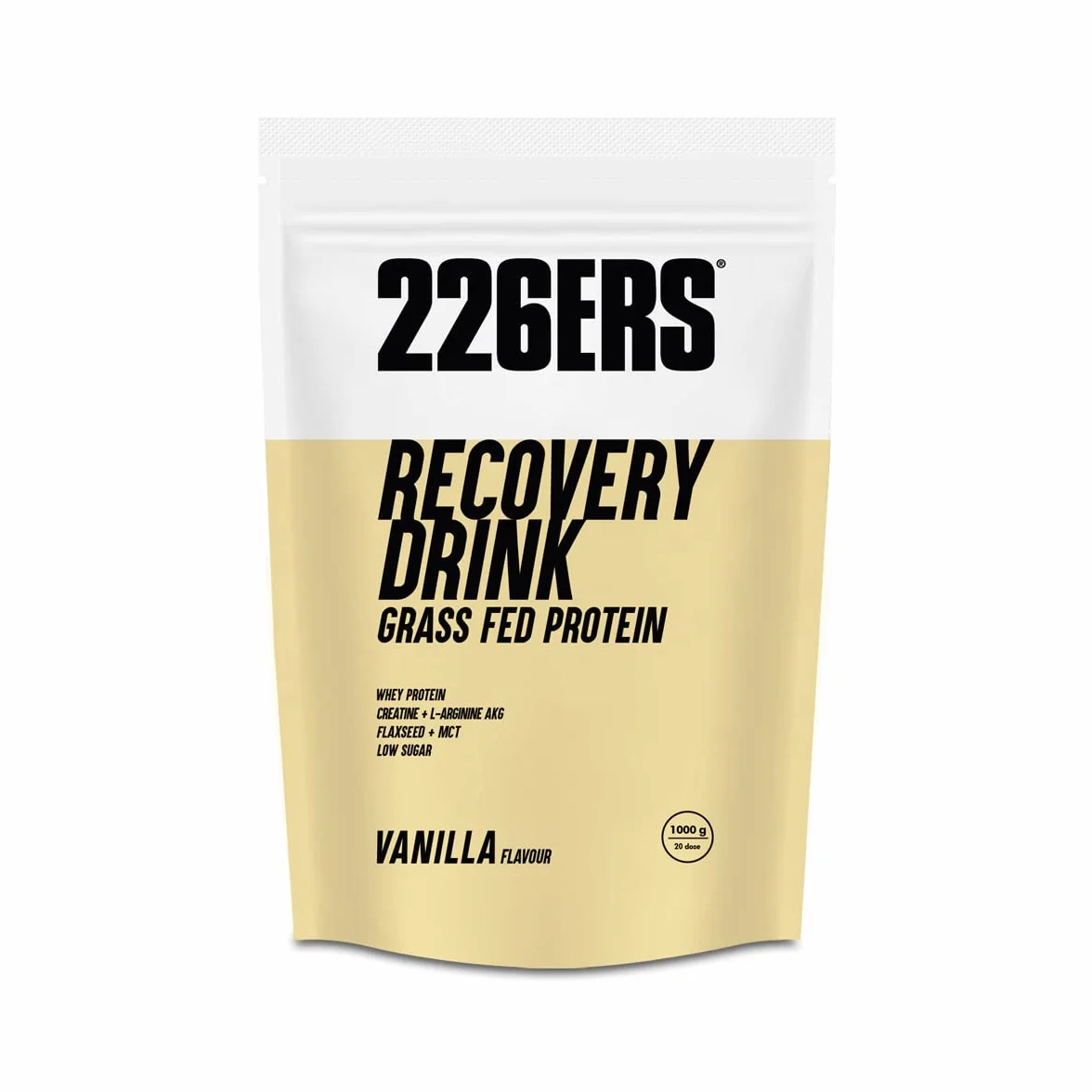 226ERS Recovery Drink 1 kg Vainilla Recuperador Muscular con Proteína Whey, Creatina, Sin Gluten