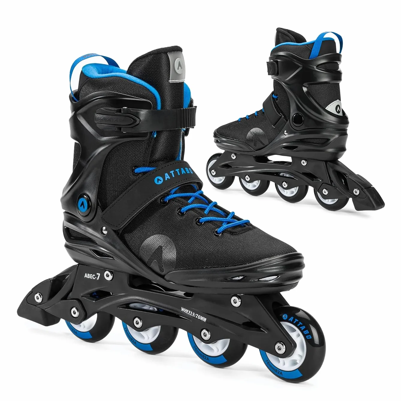 ATTABO Patines en línea ciclón talla 40-46 EU para hombre con ruedas PU 82A capa semi-dura TPR freno