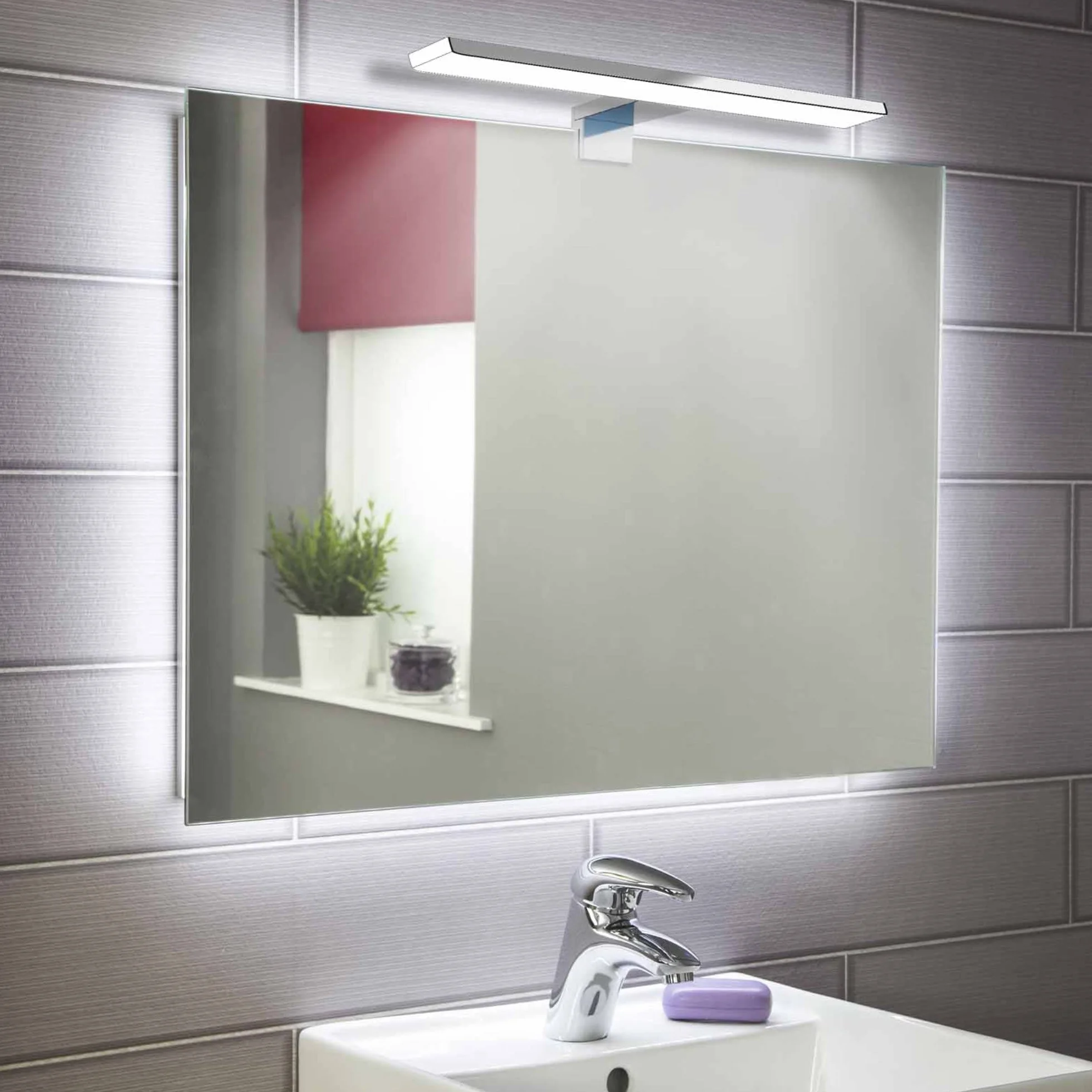 Aurinko Lámpara de baño LED 230V 300mm blanco cálido Cromo