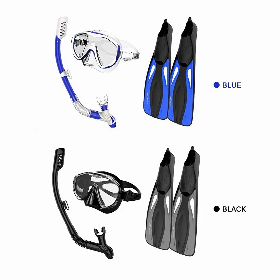 Aletas Gafas Protectoras Gafas de Snorkel Juego de Aletas Juego de Buceo Gafas de Snorkel Aletas de natación Paquete de Equipo de Snorkel