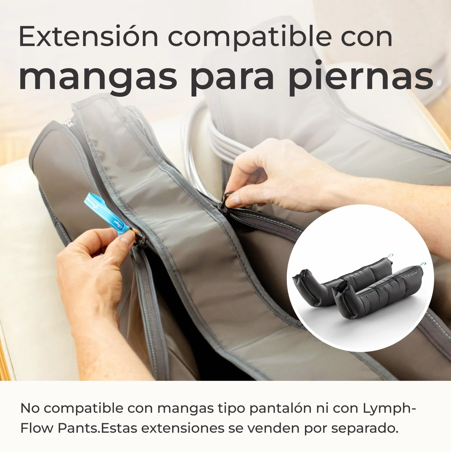 Venen Engel Extensión de 10 cm (par) para masajeador, dos extensiones para muslos grandes