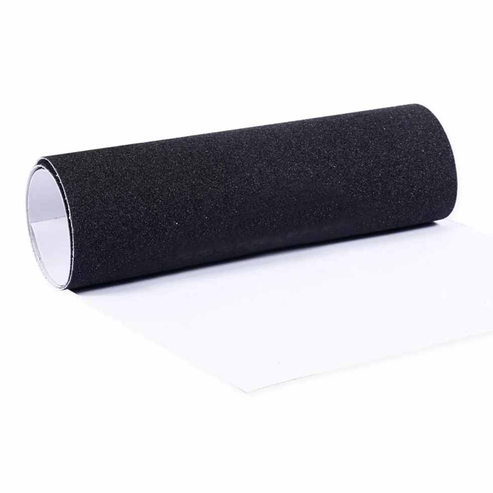 Cinta de Agarre PVC Patinetas Profesional Antideslizamiento Eléctrico Scooter No Burbujas Perforado Cubierta Hoja Partes Ugh Papel Lija Adhesivo (Negro) - Negro